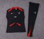 2024/2025 Psg Paris Saint-Germain Half-Pull Training Suit Black red Set - Image 3