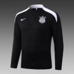 2025/2026 Corinthians Paulista Half-Pull Training Suit Black Football Shirt 1:1 Thai Quality Set - Image 3