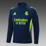 2025/2026 Real Madrid Half-Pull Training Suit Royal Blue Football Shirt 1:1 Thai Quality Set - Image 3