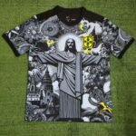 2024 Brazil Special Edition Jesus Black Gray Soccer Jersey