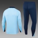 2024 France Half-Pull Training Suit Baby blue Football Shirt Set - Image 2