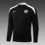2025/2026 Chelsea Half-Pull Training Suit Black Football Shirt 1:1 Thai Quality Set - Image 3