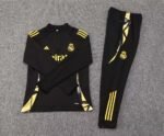 2024/2025 Real Madrid Half-Pull Training Suit Black Football Shirt 1:1 Thai Quality Set - Image 3
