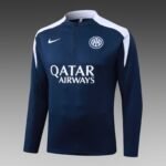 2025/2026 Internazionale Milan Half-Pull Training Suit Royal Blue Football Jersey 1:1  Thai Quality Set - Image 3