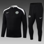 2025/2026 Chelsea Half-Pull Training Suit Black Football Shirt 1:1 Thai Quality Set