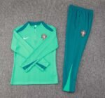 2024 Portugal Half-Pull Training Suit Green Football Shirt Set - Image 3