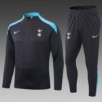 2024/2025 Tottenham Half-Pull Training Suit Black Jersey 1:1 Thai Quality Set