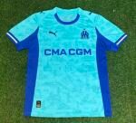 2025/2026 Olympique de Marseille Goalkeeper Lake Blue Football Shirt 1:1 Thai Quality