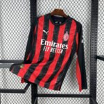 2025/2026 Long Sleeve AC Milan Home Soccer Jersey 1:1 Thai Quality