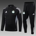 2025 Algeria National Team Half-Pull Training Suit Black Shirt Set