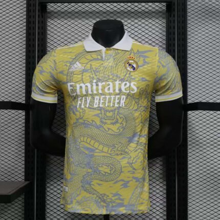 2024/2025 Player Version Real Madrid Special Edition Yellow Football Shirt 1:1 Thai Quality