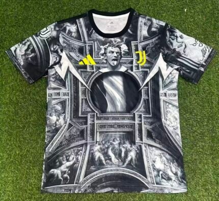 2025/2026 Juventus Pre-Match Suit Black Soccer Jersey 1:1 Thai Quality