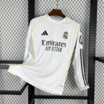 2025/2026 Long Sleeve Real Madrid Home Football Shirt1:1 Thai Quality