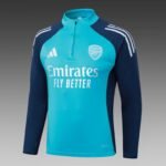 2025/2026 Arsenal Half-Pull Training Suit Lake Blue Football Shirt 1:1 Thai Quality Set - Image 3