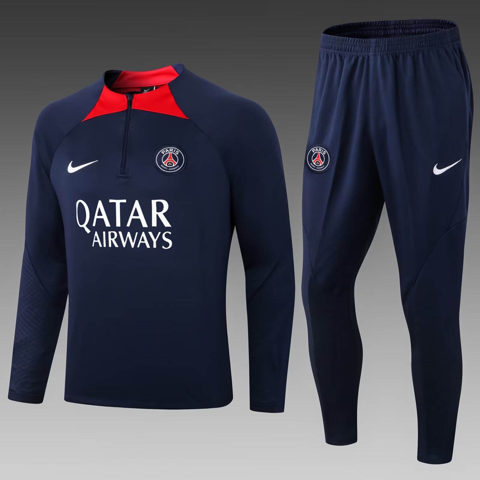 a5b4b65ee79630f357ddcbb457ca6586-1 2022/2023 Psg Paris Saint-Germain Half-Pull Training Suit Royal Blue Set - Image 1