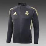2025/2026 Real Madrid Long Zipped Jacket Dark Gray Football Shirt Set - Image 3