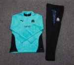2025/2026 Olympique de Marseille Half-Pull Training Suit Lake Blue Football Jersey Set - Image 7
