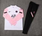 2021/2022 Psg Paris Saint-Germain Half-Pull Training Suit White pink Set - Image 3