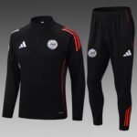 2025/2026 Ajax Half-Pull Training Suit Black Football Shirt 1:1 Thai Quality Set