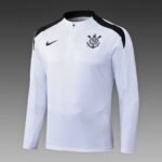 2025/2026 Corinthians Paulista Half-Pull Training Suit White Football Shirt 1:1 Thai Quality Set - Image 3