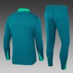 2024 Portugal Half-Pull Training Suit Blackish green Football Shirt Set - Image 2