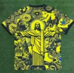 2024 Brazil Special Edition Jesus Yellow Gray Soccer Jersey - Image 2