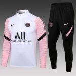 2021/2022 Psg Paris Saint-Germain Half-Pull Training Suit White pink Set