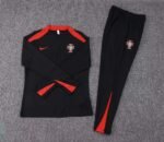 2024 Portugal Half-Pull Training Suit Black Football Shirt Set - Image 3