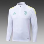 2025/2026 Juventus Half-Pull Training Suit White Football Shirt 1:1 Thai Quality Set - Image 3