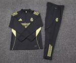 2025/2026 Real Madrid Half-Pull Training Suit Dark Gray Football Shirt 1:1 Thai Quality Set - Image 7