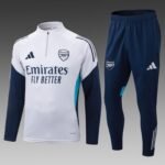 2025/2026 Arsenal Half-Pull Training Suit Light Gray Football Shirt 1:1 Thai Quality Set
