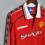 1998-1999 Retro Long Sleeve Manchester United Home Football Shirt 1:1 Thai Quality - Image 7