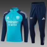 2025/2026 Arsenal Half-Pull Training Suit Lake Blue Football Shirt 1:1 Thai Quality Set
