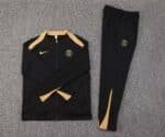 2024/2025 Psg Paris Saint-Germain Long Zipped Jacket Black and Gold Set - Image 3