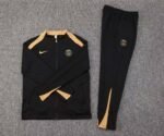 2024/2025 Psg Paris Saint-Germain Long Zipped Jacket Black and Gold Set - Image 3
