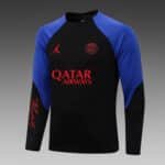 2022/2023 Psg Paris Saint-Germain Half-Pull Training Suit Black-Blue Sleeve Set - Image 3