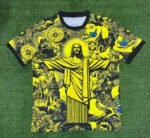 2024 Brazil Special Edition Jesus Yellow Gray Soccer Jersey