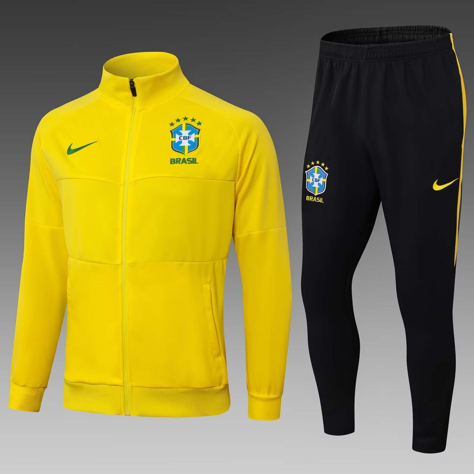 cd60415ef7c17b24e4fcd9297b0bf15e 2025 Brazil Long Zipped Jacket Yellow Jersey 1:1 Thai Quality Set - Image 1