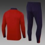 2024 England Half-Pull Training Suit  Date red  Soccer Jersey Set - Image 2