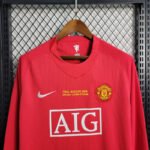 2007-2008 Retro Long Sleeve Manchester United Home Football Shirt 1:1 Thai Quality - Image 3