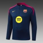 2025/2026 Barcelona Half-Pull Training Suit Royal Blue Jersey Set - Image 3