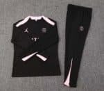 2024/2025 Psg Paris Saint-Germain Half-Pull Training Suit Black and pink Set - Image 3
