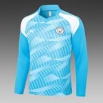 2023/2024 Manchester City Half-Pull Training Suit blue Football Shirt 1:1 Thai Quality Set - Image 4