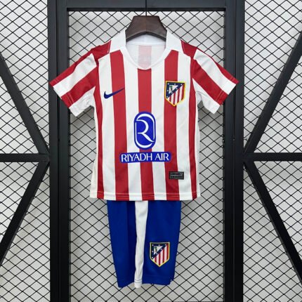 2025/2026 Atletico Madrid Home Soccer Jersey 1:1 Thai Quality Kids Size