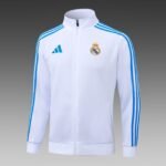 2025/2026 Real Madrid Long Zipped Jacket White Blue Pants Football Shirt 1:1 Thai Quality Set - Image 3