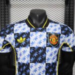 2025/2026 Player Version Manchester United Special Edition Blue White Checkered Football Shirt 1:1 Thai Quality - Image 3