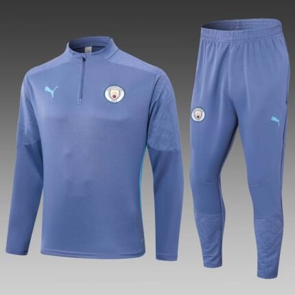 2024/2025 Manchester City Half-Pull Training Suit Gray Football Shirt 1:1 Thai Quality Set