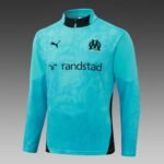 2025/2026 Olympique de Marseille Half-Pull Training Suit Lake Blue Football Jersey Set - Image 3