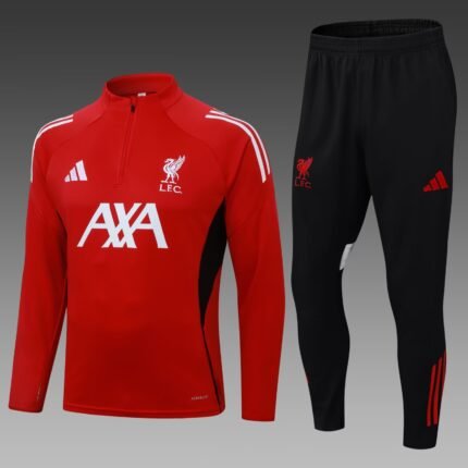 2025/2026 Liverpool Half-Pull Training Suit Red Jersey 1:1 Thai Quality Set