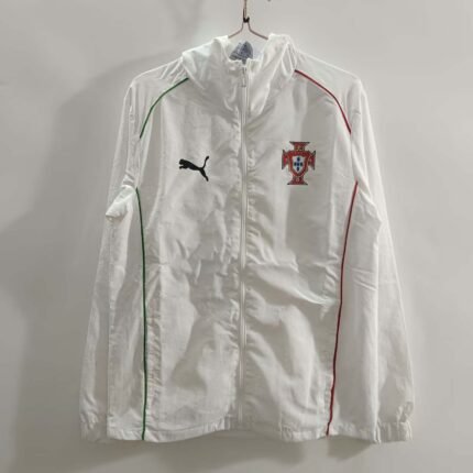2025 Portugal Windbreaker White Football Shirt 1:1 Thai Quality